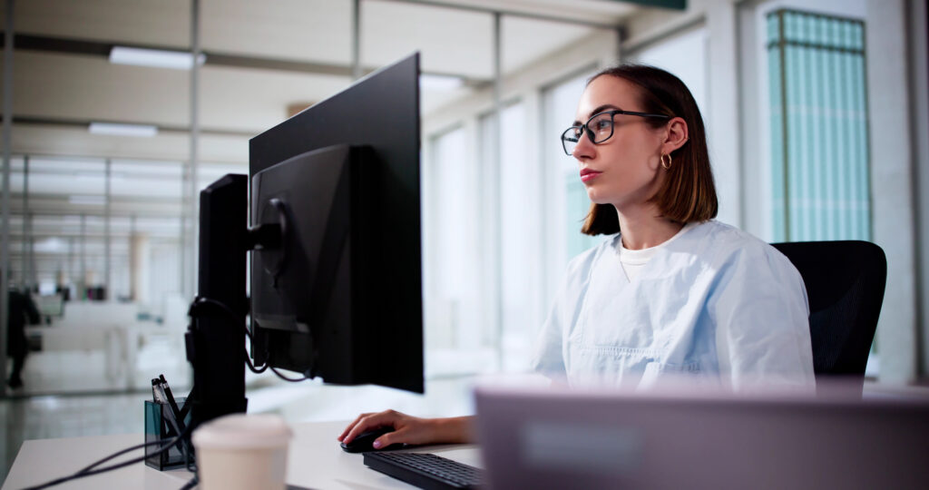 Nurse Or Doctor Using Video Conference In Hospital