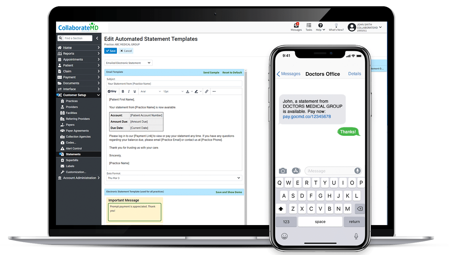 CollaborateMD | Electronic Patient Statements