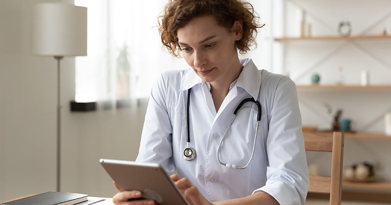 Healthcare provider using a digital practice management system