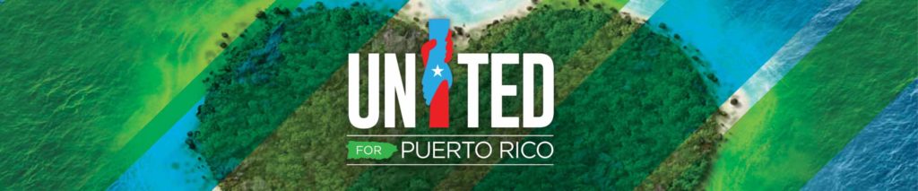 Green heart united for Puerto Rico hurricane relief efforts.