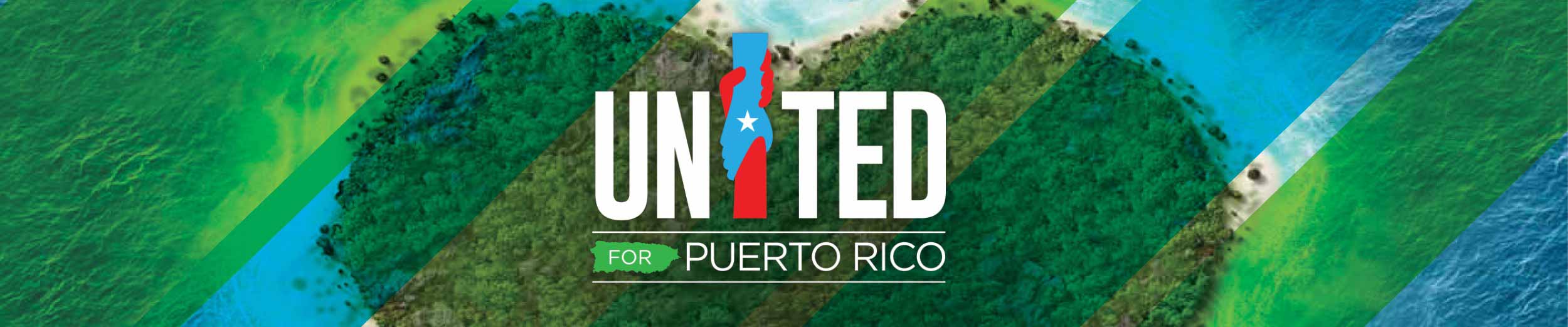 Green heart united for Puerto Rico hurricane relief efforts.
