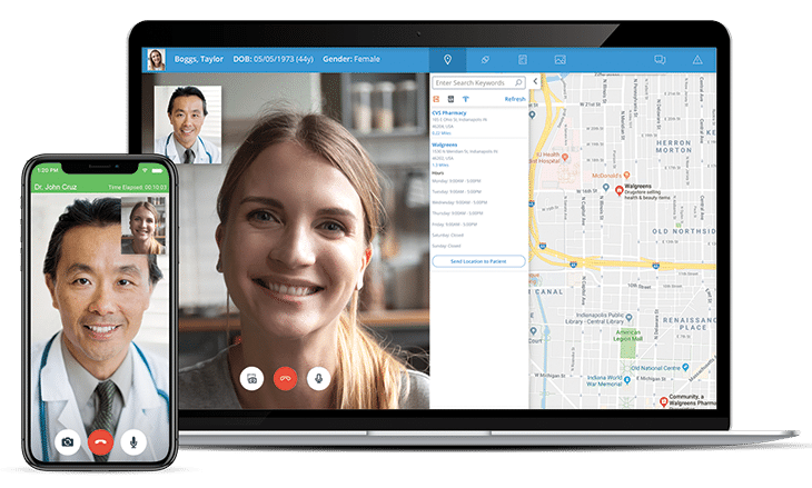 Telehealth Software showing online appointment feature.