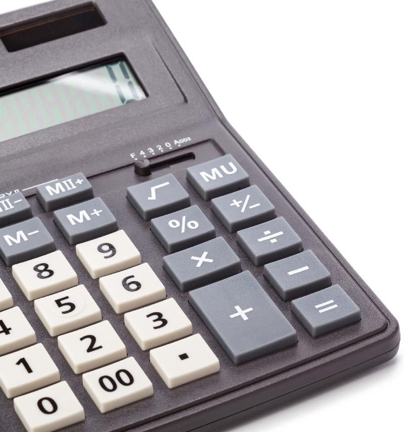 Close up of calculator