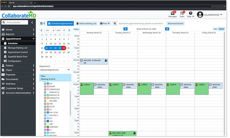 CollaborateMD's resource-based Appointment Scheduler
